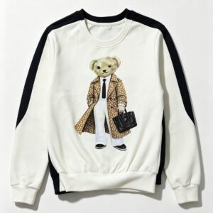 Moletom Teddy Bear Executivo — Branco e Preto