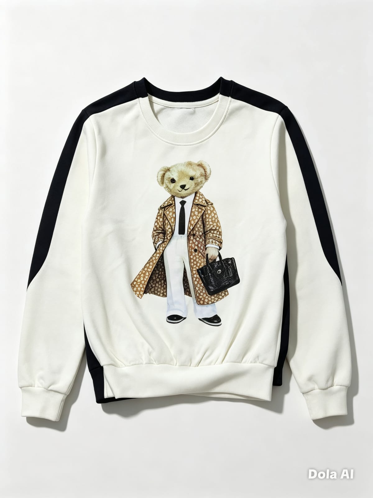 Moletom Teddy Bear Executivo — Branco e Preto