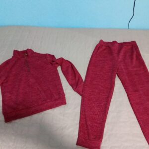Conjunto Moletom Mescla Pink Gola Alta Meio Zíper
